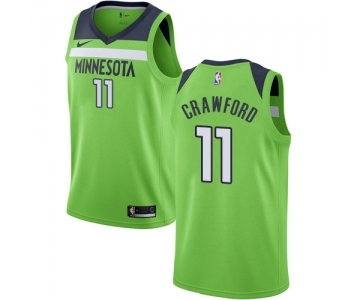 Youth Nike Minnesota Timberwolves #11 Jamal Crawford Swingman Green NBA Jersey Statement Edition