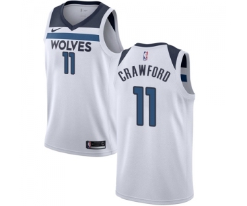 Youth Nike Minnesota Timberwolves #11 Jamal Crawford Swingman White NBA Jersey - Association Edition