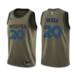 Youth Nike Minnesota Timberwolves #20 Josh Okogie Swingman Green Salute to Service NBA Jersey