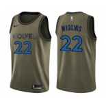 Youth Nike Minnesota Timberwolves #22 Andrew Wiggins Swingman Green Salute to Service NBA Jersey