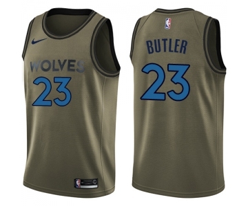 Youth Nike Minnesota Timberwolves #23 Jimmy Butler Swingman Green Salute to Service NBA Jersey