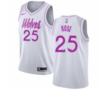 Youth Nike Minnesota Timberwolves #25 Derrick Rose White Swingman Jersey - Earned Edition