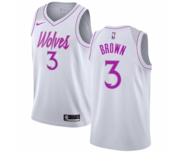 Youth Nike Minnesota Timberwolves #3 Anthony Brown White Swingman Jersey - Earned Edition