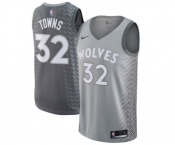 Youth Nike Minnesota Timberwolves #32 Karl-Anthony Towns Swingman Gray NBA Jersey - City Edition