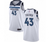 Youth Nike Minnesota Timberwolves #43 Anthony Tolliver Swingman White NBA Jersey - Association Edition