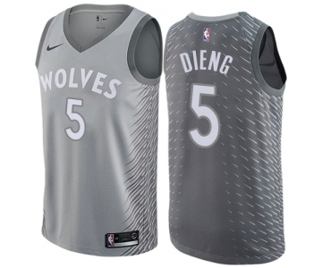 Youth Nike Minnesota Timberwolves #5 Gorgui Dieng Swingman Gray NBA Jersey - City Edition