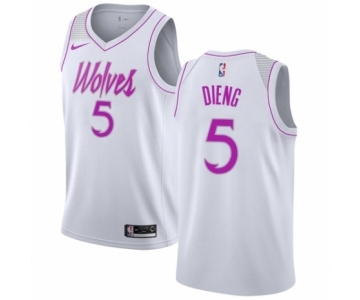 Youth Nike Minnesota Timberwolves #5 Gorgui Dieng White Swingman Jersey - Earned Edition