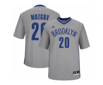 Men Adidas Brooklyn Nets #20 Timofey Mozgov Authentic Gray Alternate NBA Jersey