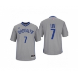 Men Brooklyn Nets #7 Jeremy Lin Alternate Gray New Swingman Jersey