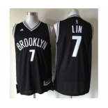 Men Brooklyn Nets #7 Jeremy Lin Home Black New Swingman Jersey