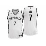 Men Brooklyn Nets #7 Jeremy Lin Home White New Swingman Jersey