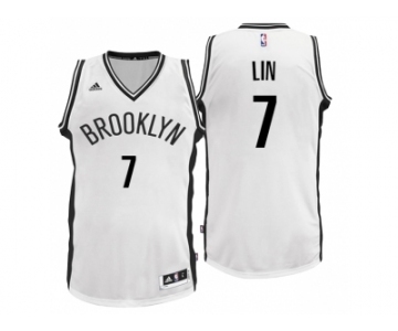 Men Brooklyn Nets #7 Jeremy Lin Home White New Swingman Jersey