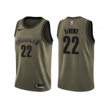 Men Nike Brooklyn Nets #22 Caris LeVert Green Salute to Service NBA Swingman Jersey