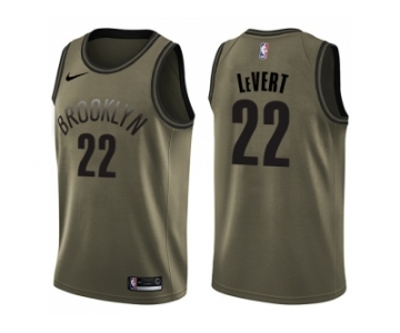 Men Nike Brooklyn Nets #22 Caris LeVert Green Salute to Service NBA Swingman Jersey