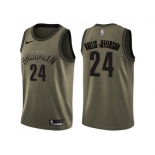 Men Nike Brooklyn Nets #24 Rondae Hollis-Jefferson Green Salute to Service NBA Swingman Jerse