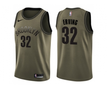 Men Nike Brooklyn Nets #32 Julius Erving Green Salute to Service NBA Swingman Jersey