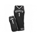 Men's Adidas Brooklyn Nets #1 D'Angelo Russell Authentic Black Road NBA Jersey