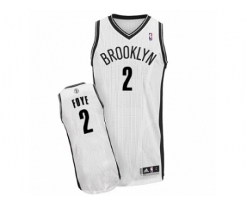 Men's Adidas Brooklyn Nets #2 Randy Foye Authentic White Home NBA Jerse