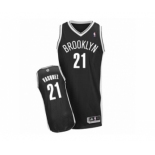 Men's Adidas Brooklyn Nets #21 Greivis Vasquez Authentic Black Road NBA Jersey