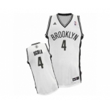 Men's Adidas Brooklyn Nets #4 Luis Scola Swingman White Home NBA Jersey