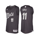 Men's Brooklyn Nets #11 Brook Lopez Black 2016 Christmas Day NBA Swingman Jersey