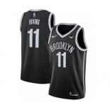 Men's Brooklyn Nets #11 Kyrie Irving 75th Anniversary Black With Patch Stitched Basketball Jersey