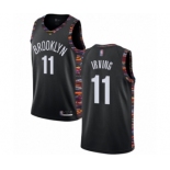 Men's Brooklyn Nets #11 Kyrie Irving Authentic Black Basketball Jersey 2018 -19 City Edition