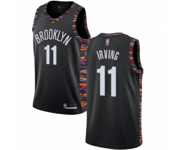 Men's Brooklyn Nets #11 Kyrie Irving Authentic Black Basketball Jersey 2018 -19 City Edition