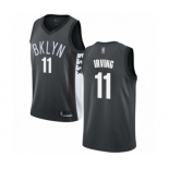 Men's Brooklyn Nets #11 Kyrie Irving Authentic Gray Basketball Jersey Statement Edition