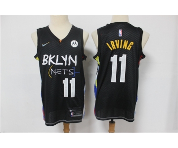 Men's Brooklyn Nets #11 Kyrie Irving Black Basketball Jersey 2020-2021 City Edition