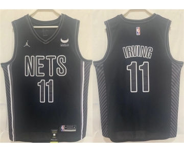 Men's Brooklyn Nets #11 Kyrie Irving Black Stitched Basketball Jersey.