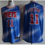 Men's Brooklyn Nets #11 Kyrie Irving Swingman Blue Retro Basketball Jersey 2021 New