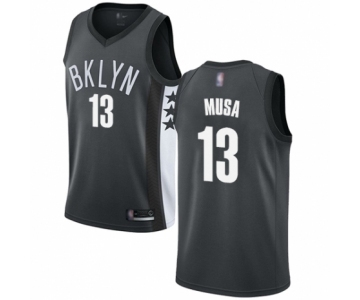 Men's Brooklyn Nets #13 Dzanan Musa Authentic Gray Basketball Jersey Statement Edition