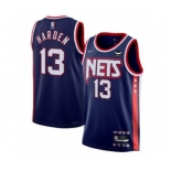 Men's Brooklyn Nets #13 James Harden 2021-2022 Navy Swingman City Edition 75th Anniversary Stitched Basketball Jersey