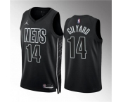 Men's Brooklyn Nets #14 Jacob Gilyard Black Draft Statement Edition Stitched Basketball Jersey