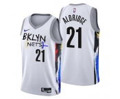 Men's Brooklyn Nets #21 LaMarcus Aldridge 2022-23 White City Edition Stitched