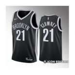 Men's Brooklyn Nets #21 Noah Clowney Black 2023 Draft Icon Edition Stitched Basketball Jersey