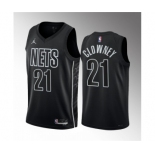 Men's Brooklyn Nets #21 Noah Clowney Black 2023 Draft Statement Edition Stitched Basketball Jersey