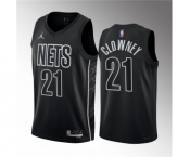 Men's Brooklyn Nets #21 Noah Clowney Black 2023 Draft Statement Edition Stitched Basketball Jersey