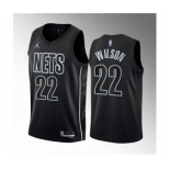 Men's Brooklyn Nets #22 Jalen Wilson Black 2023 Draft Statement Edition Stitched Basketball Jersey