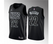 Men's Brooklyn Nets #22 Jalen Wilson Black 2023 Draft Statement Edition Stitched Basketball Jersey