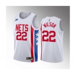 Men's Brooklyn Nets #22 Jalen Wilson White 2023 Draft Classic Edition Stitched Basketball Jersey