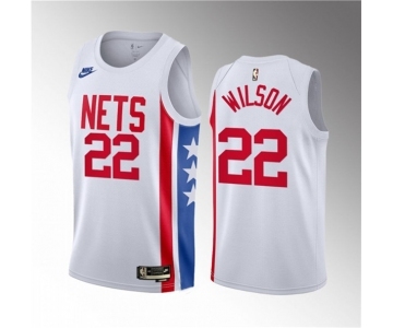 Men's Brooklyn Nets #22 Jalen Wilson White 2023 Draft Classic Edition Stitched Basketball Jersey