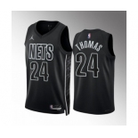 Men's Brooklyn Nets #24 Cam Thomas 2022-23 Black Statement Edition Stitched Basketball Jersey