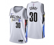 Men's Brooklyn Nets #30 Seth Curry 2022-23 White City Edition Stitched Basketball Jersey