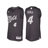 Men's Brooklyn Nets #4 Luis Scola Black 2016 Christmas Day NBA Swingman Jersey