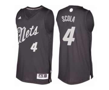 Men's Brooklyn Nets #4 Luis Scola Black 2016 Christmas Day NBA Swingman Jersey