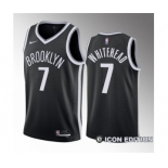 Men's Brooklyn Nets #7 Dariq Whitehead Black 2023 Draft Icon Edition Stitched Basketball Jersey