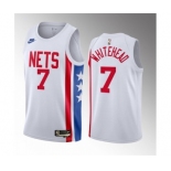 Men's Brooklyn Nets #7 Dariq Whitehead White 2023 Draft Classic Edition Stitched Basketball Jersey