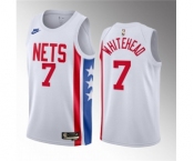 Men's Brooklyn Nets #7 Dariq Whitehead White 2023 Draft Classic Edition Stitched Basketball Jersey